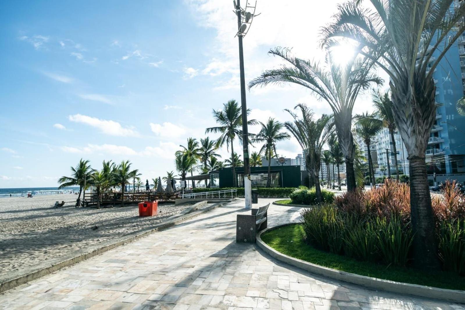 Frente Vista Mar Com Varanda Wi Fi 300Mbps E 10M Da Praia Da Tupi - Estacionamento Gratuito Praia Grande  Exterior foto
